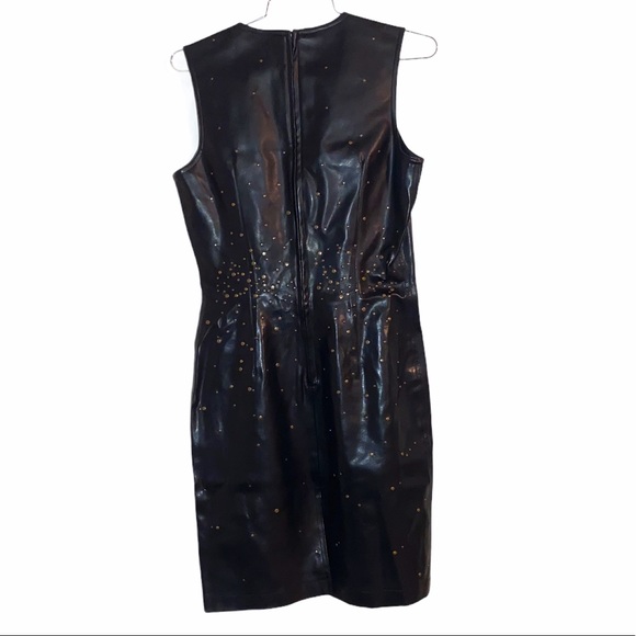 Vintage MOSCHINO Faux Leather Studded Dress Size 8 - Picture 2 of 6